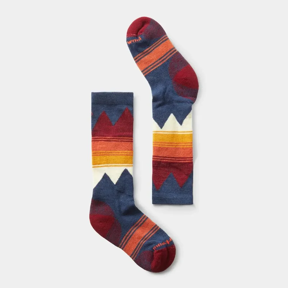 Smartwool Kids' Medium Alpine Blue Ski Light Cushion Over The Calf Socks R6-3